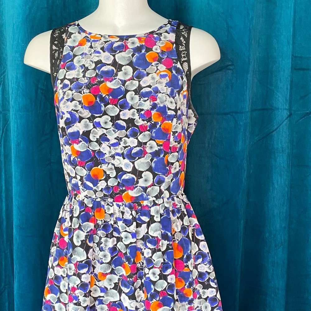 Kensie Color Pops Lace-Inset Dress Indigo Combo - Picture 5 of 14